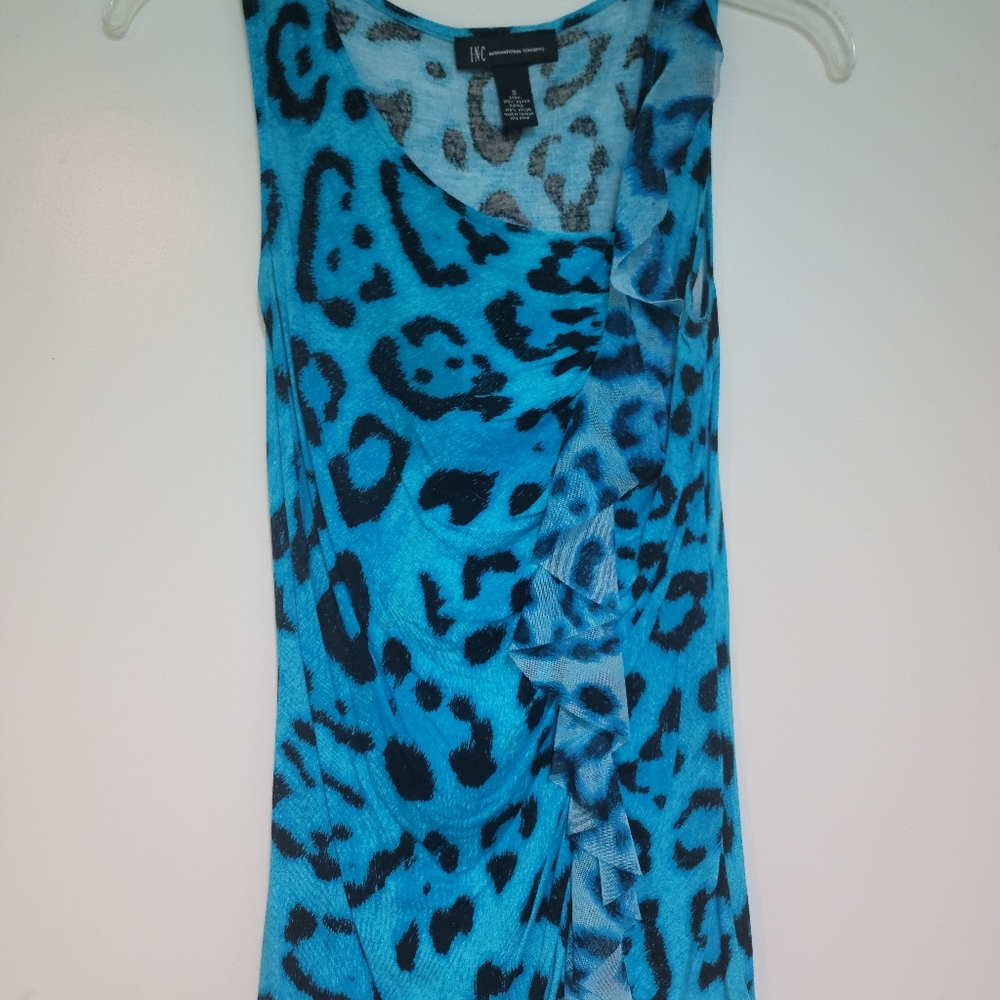 INC Tank Top | Blue & Black Tank | Size: S